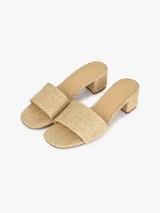 ALDO CLAUDINA Textured Open Toe Block Heels