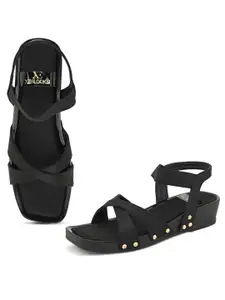 XE Looks Open Toe Backstrap Flatform Heels