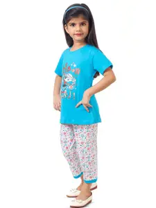 BAESD Girls Printed Pure Cotton Night Suit
