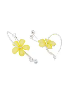 Yellow Chimes Floral Hoop Earrings
