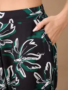 Nykd By Nykaa Women Mid-Rise Floral Printed Straight lounge Pant