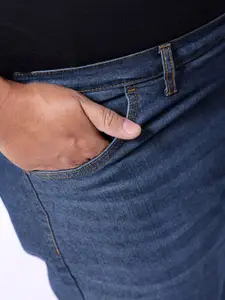 Hardsoda by The Indian Garage Co Men Plus Size Mid-Rise Denim Shorts