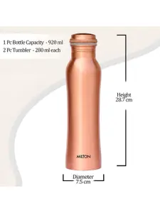 Milton Copper Set of 3 Gift Set with 1 Piece Water Bottle & 2 Pieces Tumblers