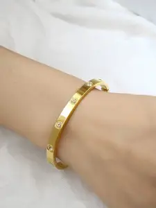 Shining Diva Fashion Gold-Plated Bangle-Style Bracelet