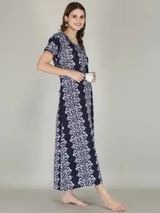 JVSP FASHION Ethnic Motifs Printed Maxi Everyday Nightdress
