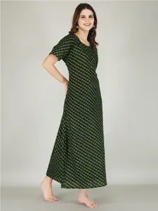 JVSP FASHION Ethnic Motifs Printed Maxi Nightdress