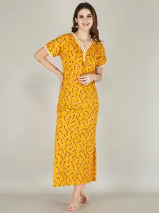 JVSP FASHION Floral Printed Maxi Nightdress