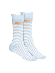 HRX by Hrithik Roshan Men Grey & Navy Blue Pack Of 5 Striped Above Ankle Length Sock