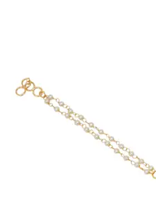 Ruby Raang Girls Kundan Gold Plated Link Bracelet