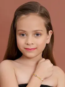 Ruby Raang Girls Gold-Plated Stones Studded Link Bracelet