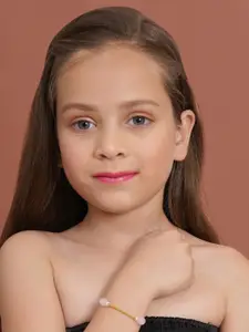 Ruby Raang Girls Gold-Plated Stones Beaded Link Bracelet