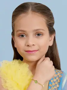 Ruby Raang Girls Gold-Plated Stones Studded Link Bracelet