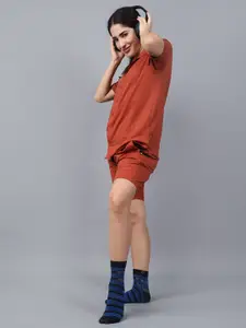 Dollar Socks Pack Of 5 Cotton Patterned Ankle Length Socks