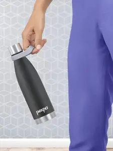 Pexpo Evok Black ISI Certified Thermosteel Hot and Cold Knight Flask Water Bottle 750 ml