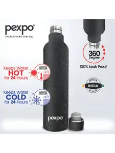 Pexpo Oreo ISI Certified Thermosteel 750ml Hot & Cold Black Insulated Bottle