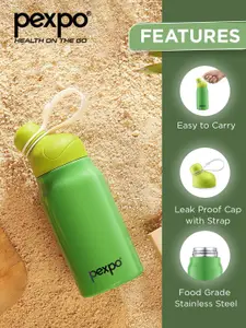 Pexpo Piano Green Double wall Thermosteel Hot flask Glossy Insulated Water Bottle 425 ml