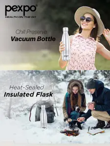 Pexpo Echo Delux Silver ISI Certified Thermosteel Hot & Cold Insulated Water Bottle 500ml