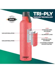 Pexpo OSLO Pink Thermosteel ISI Certified 24 Hrs Hot Flask Insulated Water Bottle 980ml