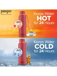 Pexpo Bravo Crimson Red Thermosteel ISI Certified Hot & Cold Flask Water Bottle 700ml