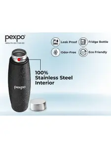 Pexpo DURO Set of 4 Refrigerator Stainless Steel 1L Single wall Black Water Bottle