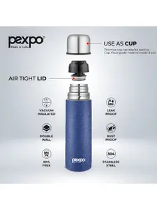 Pexpo Flippro Blue Double wall Thermosteel Hot & Cold flask Insulated Water Bottle 500 ml