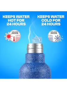Pexpo Oslo Blue ISI Certified Thermosteel Hot & Cold Flask Insulated Water Bottle 980ml