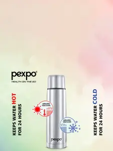Pexpo Flexo Silver 2 Pcs Thermosteel ISI Certified Hot & Cold Insulated Water Bottle 500ml
