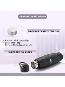 Pexpo DURO Sports & Hiking Stainless Steel 1L Single wall Black Water Bottle