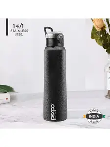Pexpo VERTIGO 2pc Sports & Hiking Stainless Steel 1L Single wall Black Water Bottle