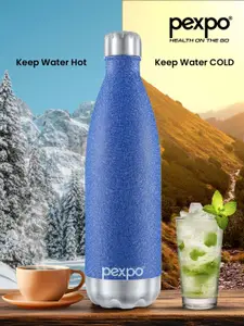 Pexpo Electro Blue 2 Pcs Thermosteel ISI Certified 24 Hours Hot Flask Water Bottle 750ml