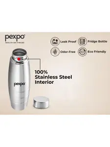 Pexpo DURO Set of 4 Fridge Water Bottle 1L Single wall Silver Stainless Steel