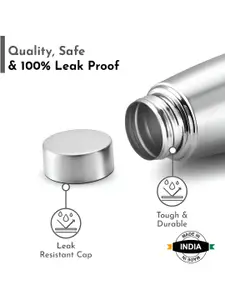 Pexpo DURO 2pc Fridge Water Bottle 1L Single wall Silver Stainless Steel