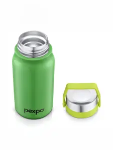 Pexpo Pluto Green Double Wall Thermosteel Hot Flask Glossy Insulated Water Bottle 420ml