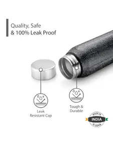 Pexpo UMBRO 3pc Fridge Water Bottle 700ml Single wall Black Stainless Steel