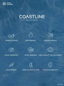 John Jacobs Women Square Sunglasses with Polarised and UV Protected Lens 208165