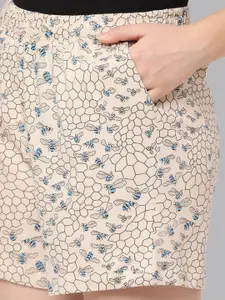 LAASA  SPORTS Women Conversational Printed Dri Fit Yoga Shorts