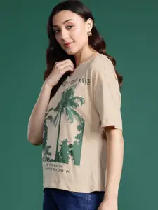 DressBerry Printed Pure Cotton Oversized T-shirt