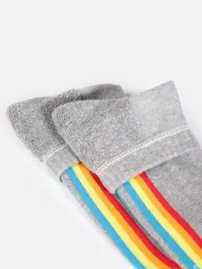 HRX by Hrithik Roshan Men Pack of 3 Rainbow Striped Above Ankle-Length Socks