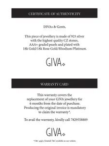 GIVA Sterling Silver Gold Plated Finger Ring