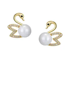 VAGHBHATT Gold-Plated Stone Studded & Beaded Earrings