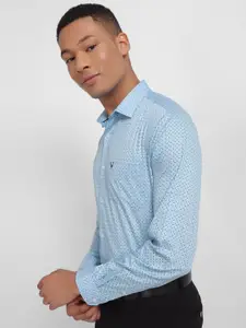 Allen Solly Slim Fit Micro Ditsy Printed Spread Collar Cotton Formal Shirt