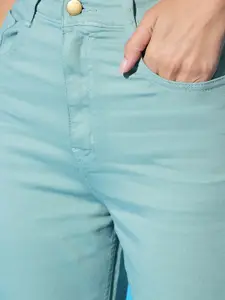 BAESD Women Flared High-Rise Clean Look Stretchable Jeans