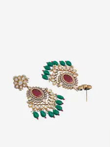 Kushal's Fashion Jewellery Artificial Stones Studded Classic Drop Earrings