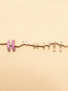 SALTY Set Of 5 Contemporary Hoop Earrings