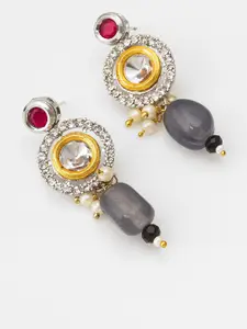 aadita Stone-Studded & Beaded Necklace And Earrings
