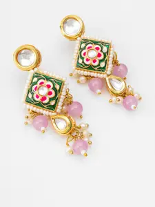 aadita Stone-Studded & Beaded Necklace And Earrings