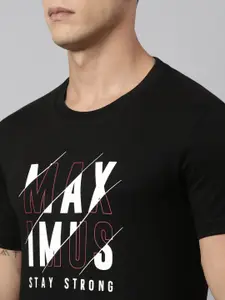 DIXCY SCOTT Typography Printed Round Neck Cotton Tshirt