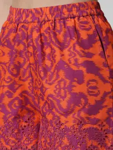 ONLY Women Printed High-Rise Pure Cotton Shorts