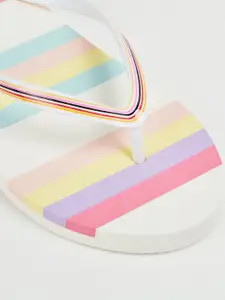 Ginger by Lifestyle Women Striped Thong Flip-Flops