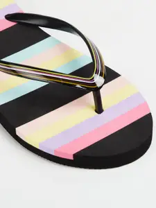 Ginger by Lifestyle Women Striped Thong Flip-Flops